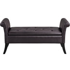 Faux Leather Vintage Storage Bench Multifunctional Bench