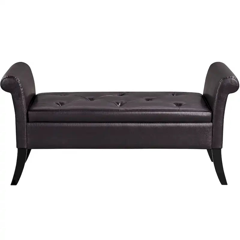 Faux Leather Vintage Storage Bench Multifunctional Bench