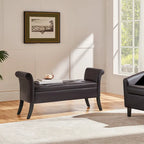 Faux Leather Vintage Storage Bench Multifunctional Bench