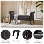 Faux Leather Vintage Storage Bench Multifunctional Bench