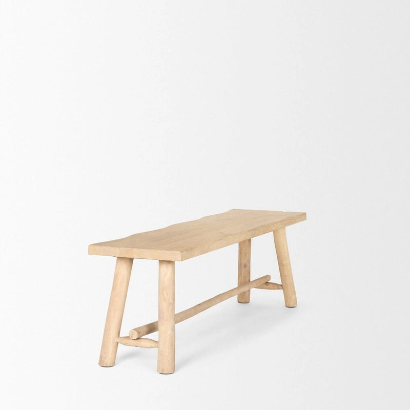 Light Brown Wooden Craftsman Bench