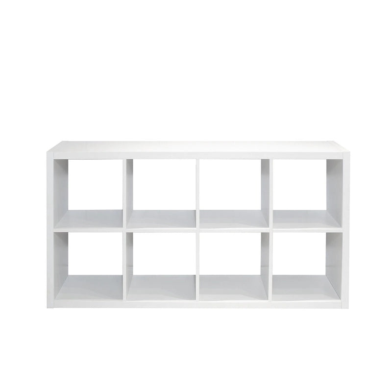 8-Cube Organizer Storage with Opened Back Shelves,2 X 4 Cube Bookcase Book Shleves for Home,Office (White)