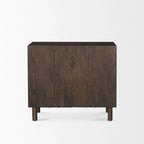 Dark Brown Diamond Motif w/ Shelf Accent Cabinet 36.0L x 16.3W x 32.0H