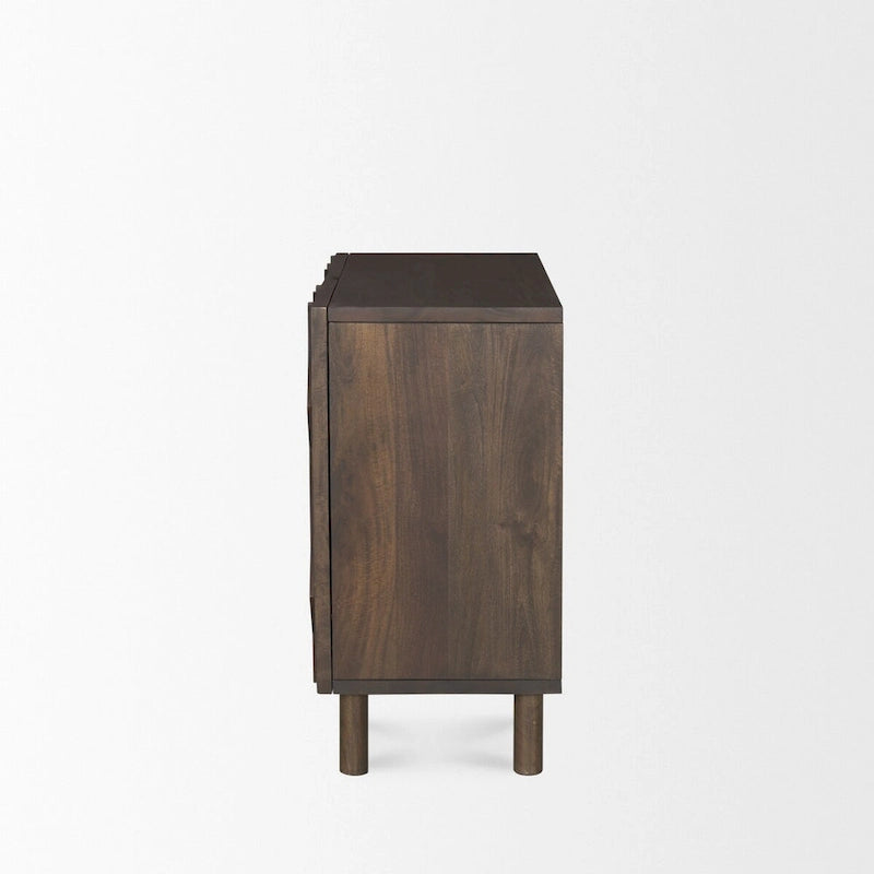 Dark Brown Diamond Motif w/ Shelf Accent Cabinet 36.0L x 16.3W x 32.0H