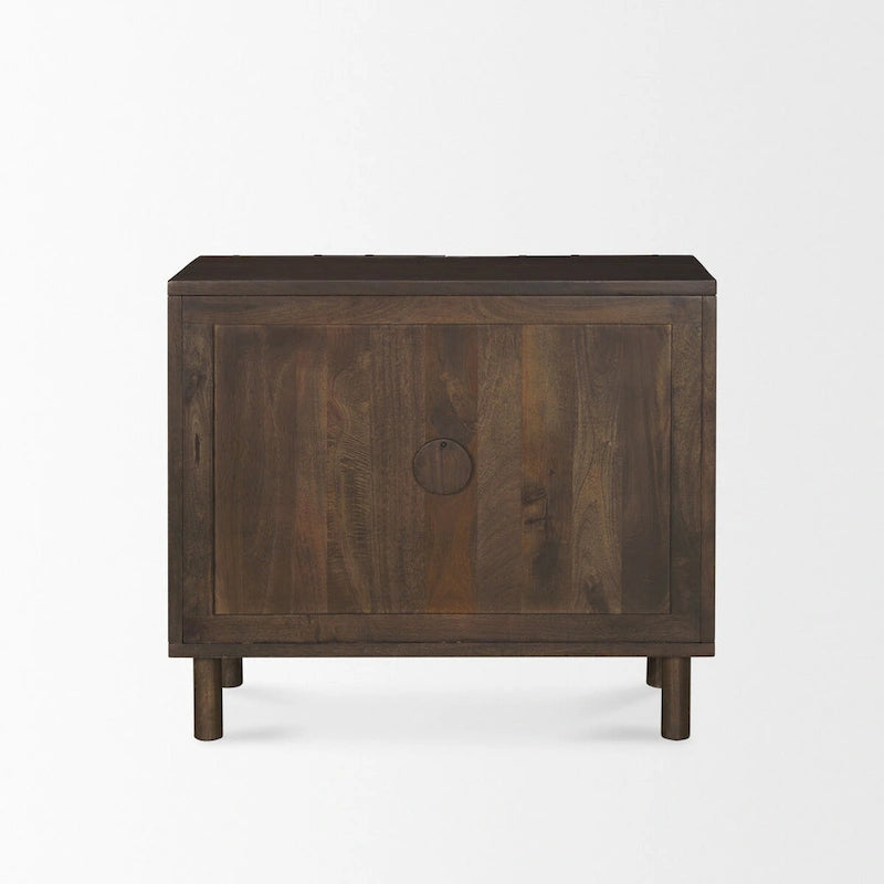Dark Brown Diamond Motif w/ Shelf Accent Cabinet 36.0L x 16.3W x 32.0H