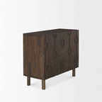 Dark Brown Diamond Motif w/ Shelf Accent Cabinet 36.0L x 16.3W x 32.0H