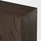 Dark Brown Diamond Motif w/ Shelf Accent Cabinet 36.0L x 16.3W x 32.0H