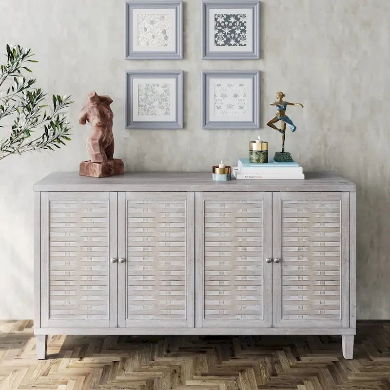 Accent Cabinet 4 Door Wooden Cabinet Sideboard Buffet Server Cabinet Storage Cabinet, for Living Room, Entryway
