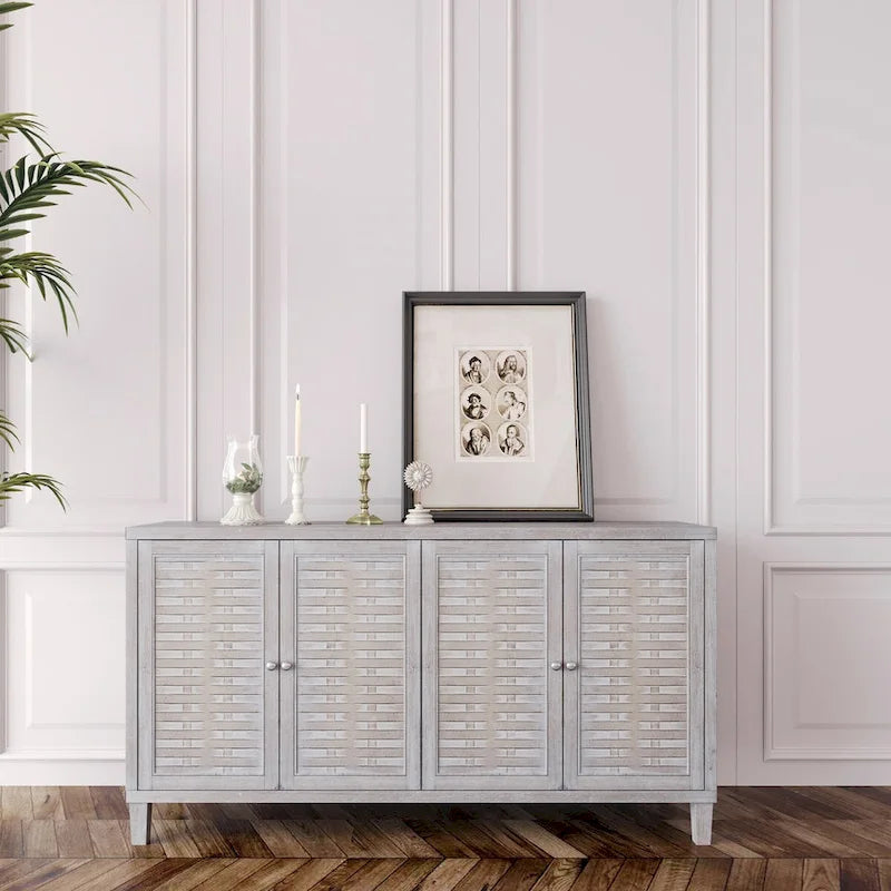 Accent Cabinet 4 Door Wooden Cabinet Sideboard Buffet Server Cabinet Storage Cabinet, for Living Room, Entryway