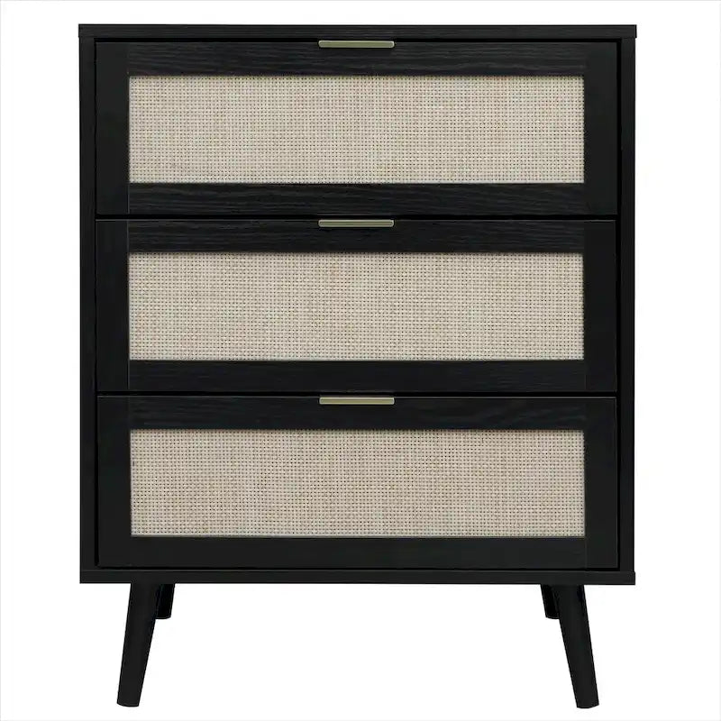 3 Drawers Storage Cabinet with Wood Legs