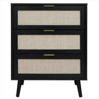 3 Drawers Storage Cabinet with Wood Legs