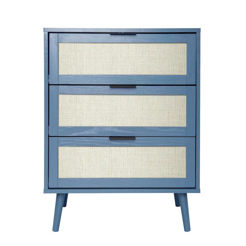 3 Drawers Storage Cabinet with Wood Legs