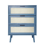 3 Drawers Storage Cabinet with Wood Legs
