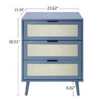 3 Drawers Storage Cabinet with Wood Legs