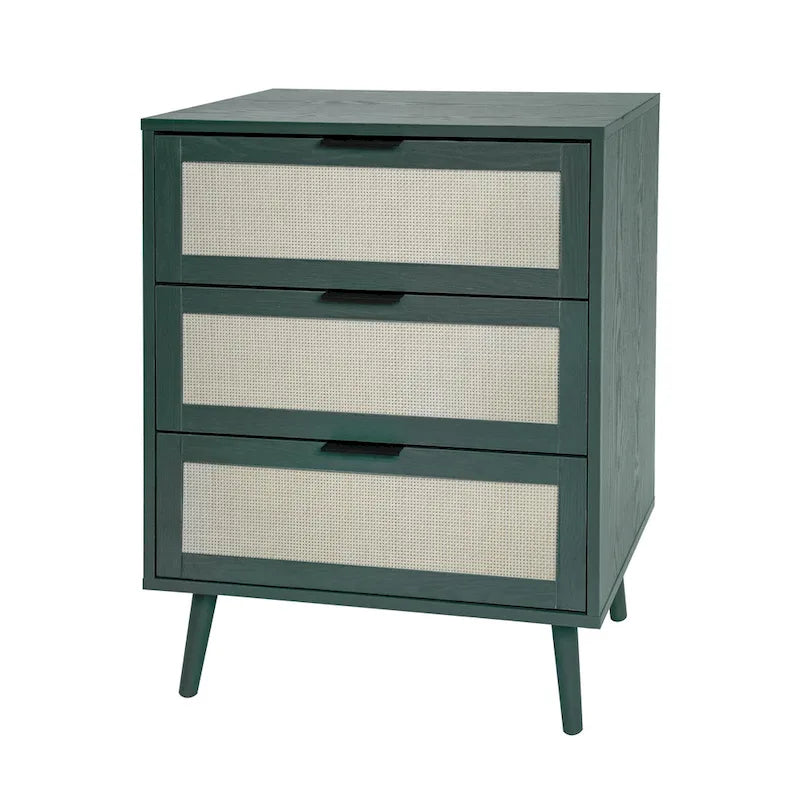3 Drawers Storage Cabinet with Wood Legs