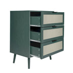 3 Drawers Storage Cabinet with Wood Legs
