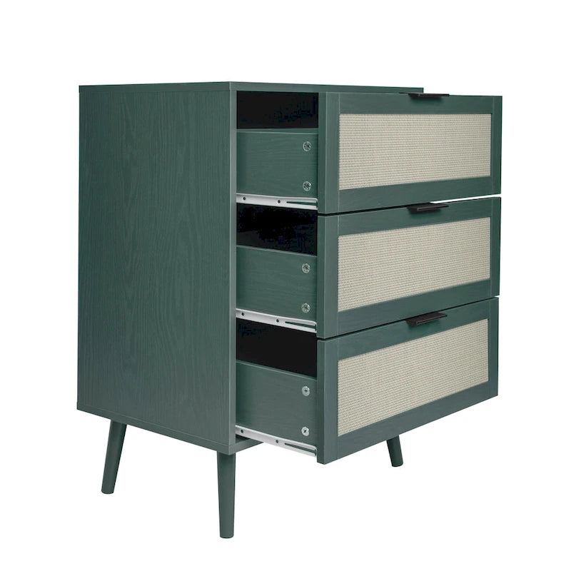 3 Drawers Storage Cabinet with Wood Legs
