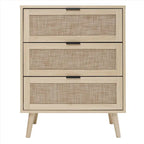 3 Drawers Storage Cabinet with Wood Legs