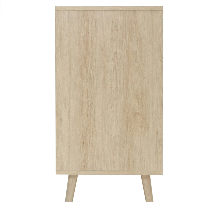 3 Drawers Storage Cabinet with Wood Legs