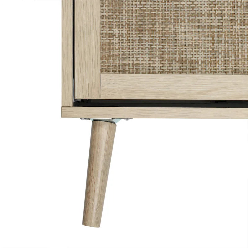 3 Drawers Storage Cabinet with Wood Legs