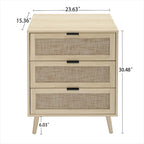 3 Drawers Storage Cabinet with Wood Legs