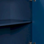 Unique Four-Door Cabinet with Two-Tone Triangular Pattern Doors