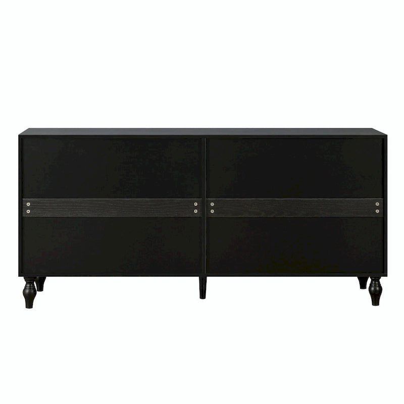 Vintage Large Cabinet with Faceted Carved and Spliced Doors