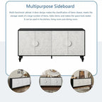 Vintage Large Cabinet with Faceted Carved and Spliced Doors