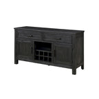 54 Inch Sideboard Server Buffet, 2 Drawers, Cabinets, Wine Rack, Black