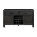 54 Inch Sideboard Server Buffet, 2 Drawers, Cabinets, Wine Rack, Black