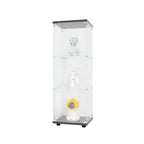 Glass Display Cabinet with 3 Shelves, One-Door Curio Cabinets, Black Floor Standing Glass Bookshelf, Quick Installation
