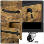 Rolling File Cabinet with 2 Drawers and 2 Open Shelves