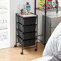 Storage Carts 4 Drawer Woodtop Shelf by