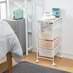 Storage Carts 4 Drawer Woodtop Shelf by