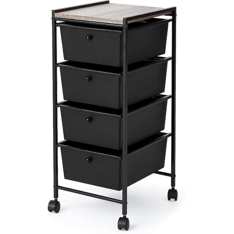 Storage Carts 4 Drawer Woodtop Shelf by