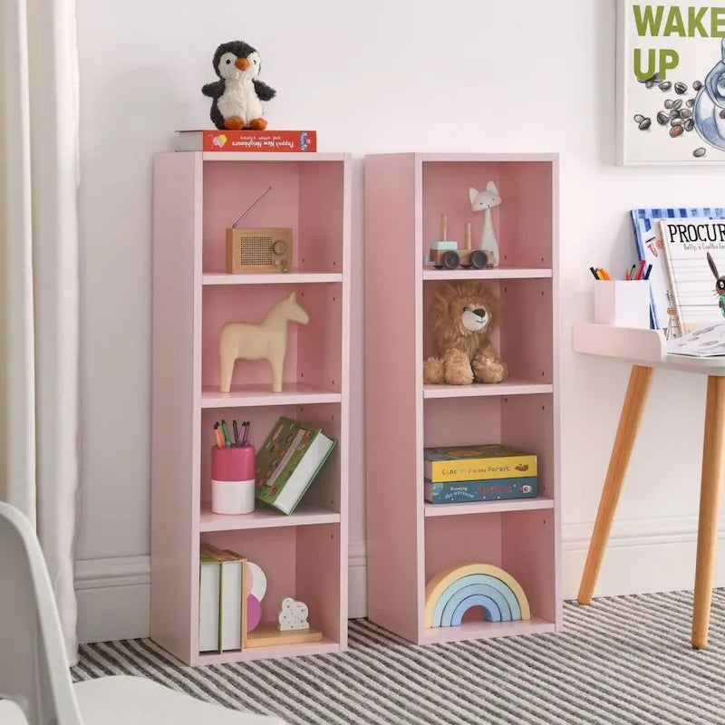 8-Tier Media Tower Rack CD DVD Slim Storage Cabinet with Adjustable Shelves
