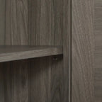 Rustic Faux Rattan Storage Cabinet