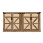 Rustic Faux Rattan Storage Cabinet