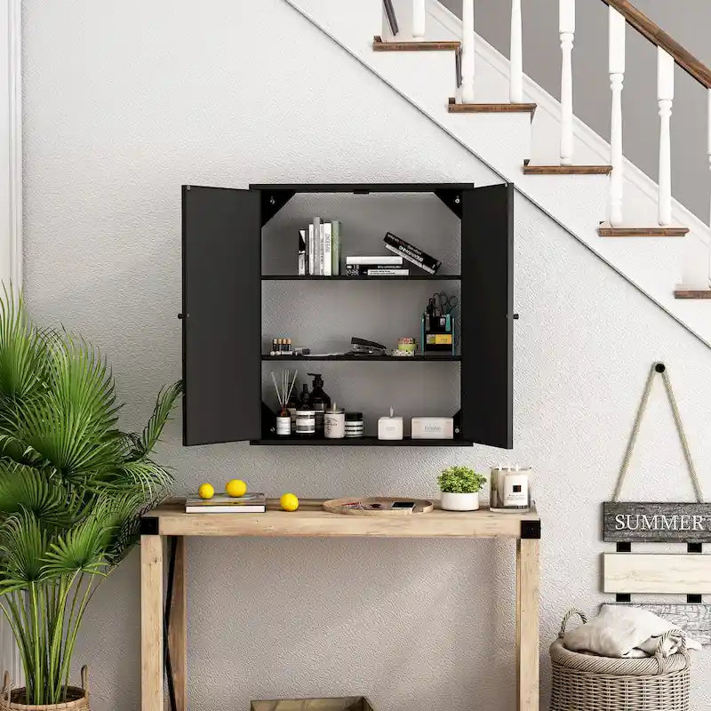 Two Door Wall Cabinet with Mirror