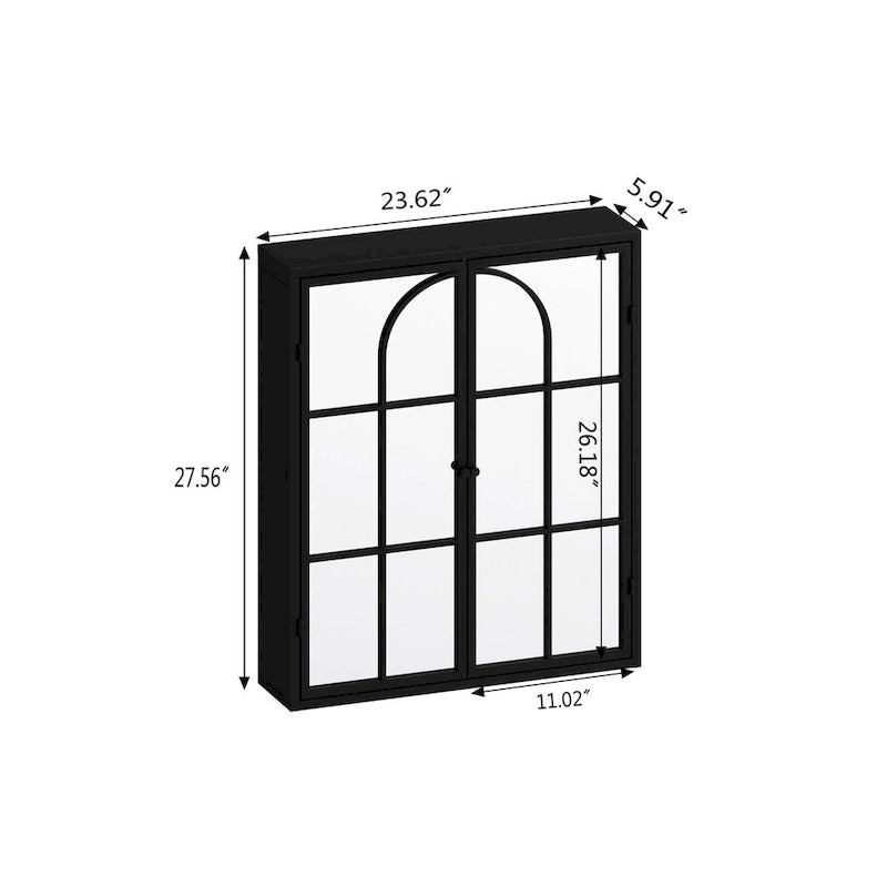 Two Door Wall Cabinet with Mirror