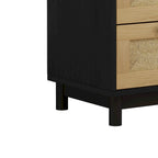 30.313-Drawers Storage Cabinet Rope Woven Drawer,for Bedroom,Living Room,Dining Room,Hallways,Black