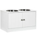 Large Elevated Dog Bowls,Storage Cabinet Containing Large 44L Capacity, Raised Dog Bowl Stand Pet Food Bowl Dog Feeding Station