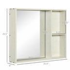 31.5 x 25.5 Bathroom Medicine Cabinet with Mirror, Storage Shelf,White