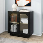 2 Storage Cabinet with Glass Door for Living Room, Dining Room, Study