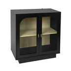 2 Storage Cabinet with Glass Door for Living Room, Dining Room, Study