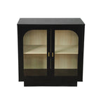 2 Storage Cabinet with Glass Door for Living Room, Dining Room, Study