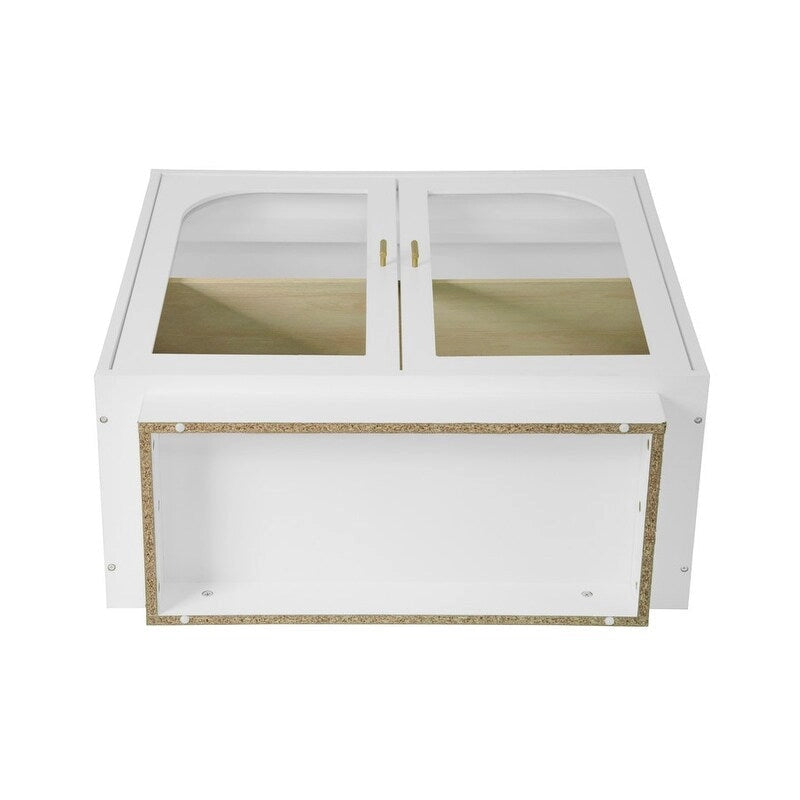2 Storage Cabinet with Glass Door for Living Room, Dining Room, Study