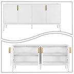 Classic Wooden Sideboard with Solid Rubberwood Legs