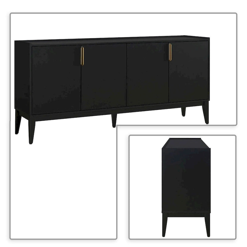Classic Wooden Sideboard with Solid Rubberwood Legs