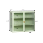 27.56Glass Doors Modern Two-door Wall Cabinet with Featuring Three-tier Storage for Entryway Living Room Bathroom Dining Room